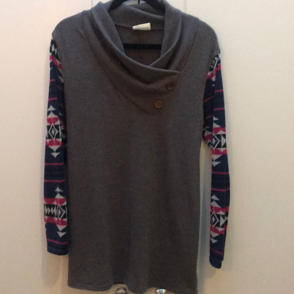 Gray pullover sweater